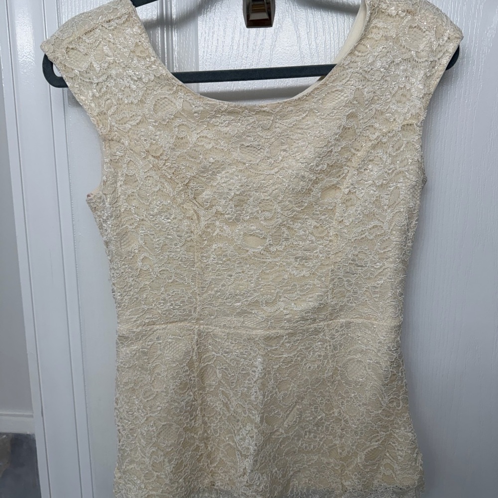 Elegant Cream Lace Women's Top